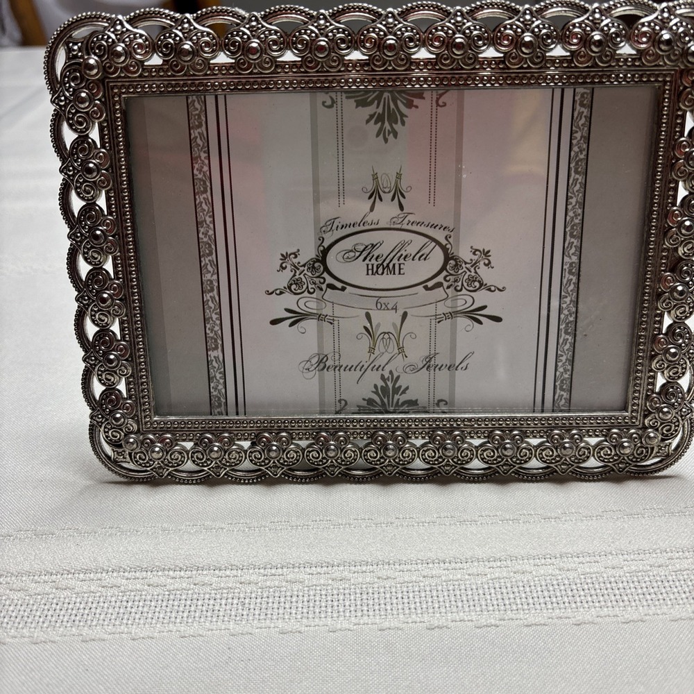 Sheffield Jewel Photo Frame 4x6 Silver Metal Enamel Ornate Gallery Wall